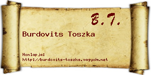 Burdovits Toszka névjegykártya